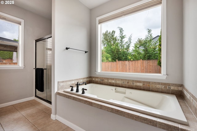 14925 SE Pebble Beach Dr, Happy Valley, OR 97086 - full bathroom featuring plenty of natural light, a garden tub, and a stall shower