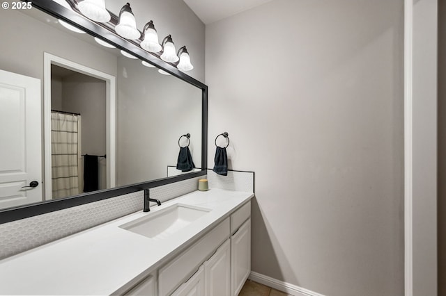 14925 SE Pebble Beach Dr, Happy Valley, OR 97086 - bathroom featuring vanity, baseboards, and tile patterned flooring