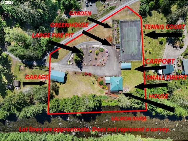 24940 E Tillicum St, Welches, OR 97067 - aerial view of property's location with property parcel outlined