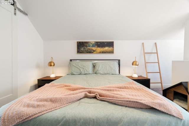 6232 NE 6th Ave, Portland, OR 97211 - bedroom with vaulted ceiling and a barn door