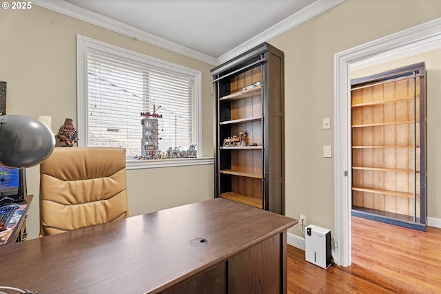 9641 SE Nicholas Dr, Happy Valley, OR 97086 - home office featuring crown molding and dark wood finished floors