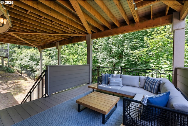 9641 SE Nicholas Dr, Happy Valley, OR 97086 - wooden terrace featuring an outdoor hangout area