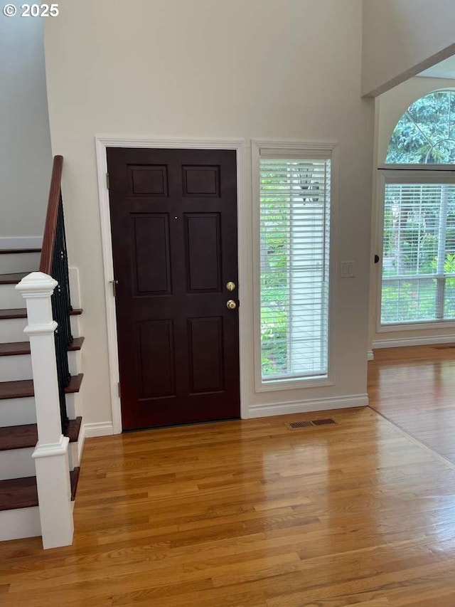 3553 NW 163rd Ct, Beaverton, OR 97006 - entryway with light wood-type flooring and stairway