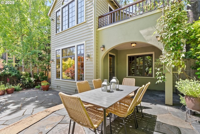 17367 Canal Cir, Lake Oswego, OR 97035 - view of patio / terrace featuring a balcony and outdoor dining area