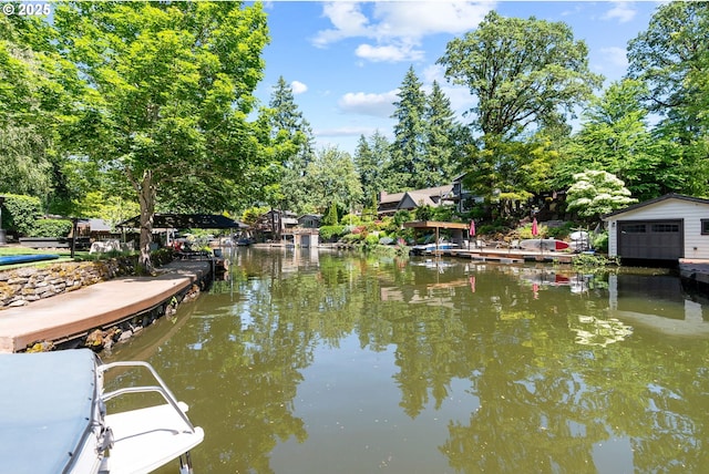 17367 Canal Cir, Lake Oswego, OR 97035 - dock area featuring a water view and view of wooded area