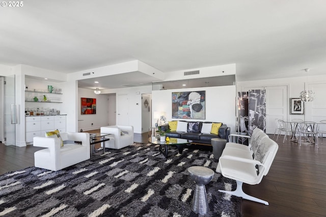 living area featuring wood finished floors
