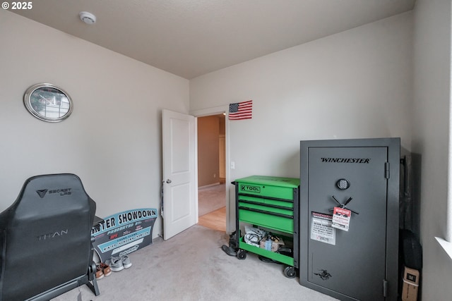 interior space featuring carpet flooring