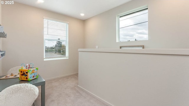 283 Stella St, Salem, OR 97301 - recreation room featuring light colored carpet, healthy amount of natural light, and recessed lighting