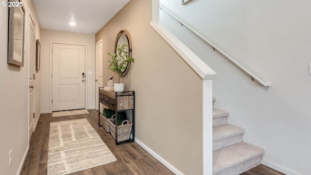 283 Stella St, Salem, OR 97301 - entrance foyer with stairs and dark wood-style flooring