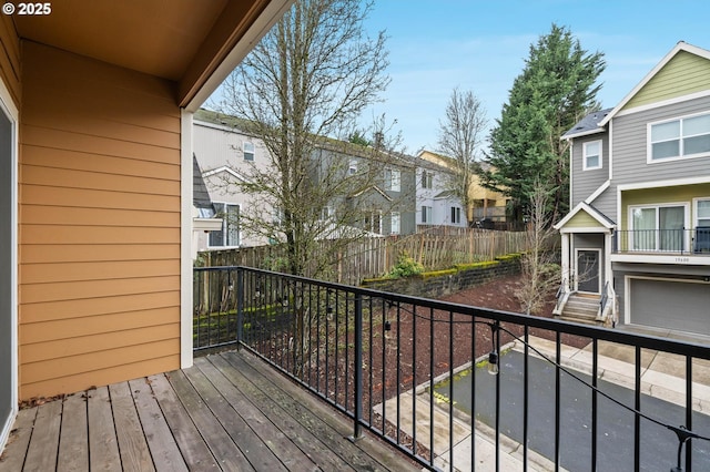 balcony with a residential view