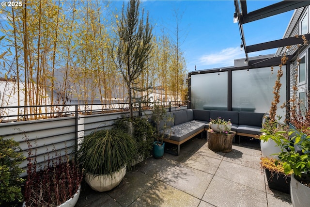 323 NW 13th Ave Unit 404, Portland, OR 97209 - view of patio / terrace with an outdoor hangout area