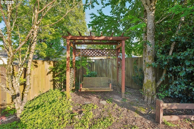 exterior space with a fenced backyard