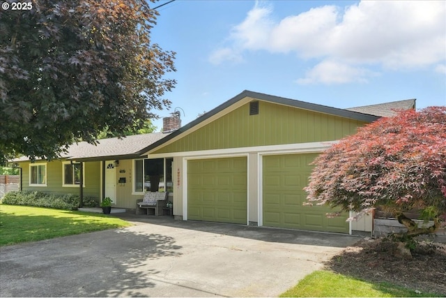 3002 17th Ave, Forest Grove, OR 97116 - view of front of property with a garage, driveway, a chimney, and a front yard