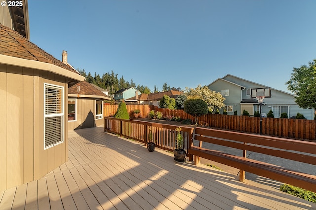 12015 SE Regal Ct, Clackamas, OR 97015 - deck featuring a fenced backyard and a residential view