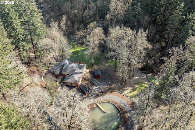 bird's eye view with a forest view