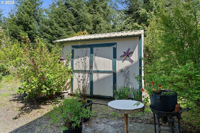 view of shed