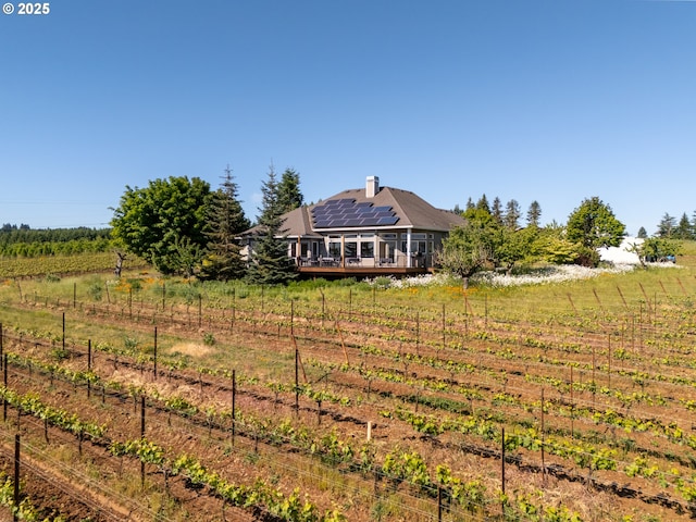 20700 SE Cherry Blossom Ln, Amity, OR 97101 - view of yard with a deck, a vegetable garden, a view of countryside, and agricultural area