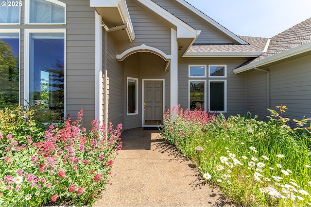 20700 SE Cherry Blossom Ln, Amity, OR 97101 - view of exterior entry with a shingled roof