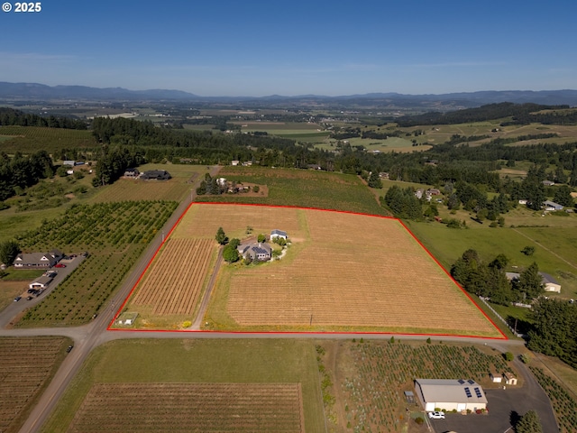 20700 SE Cherry Blossom Ln, Amity, OR 97101 - overview of rural landscape with abundant farmland and property parcel outlined
