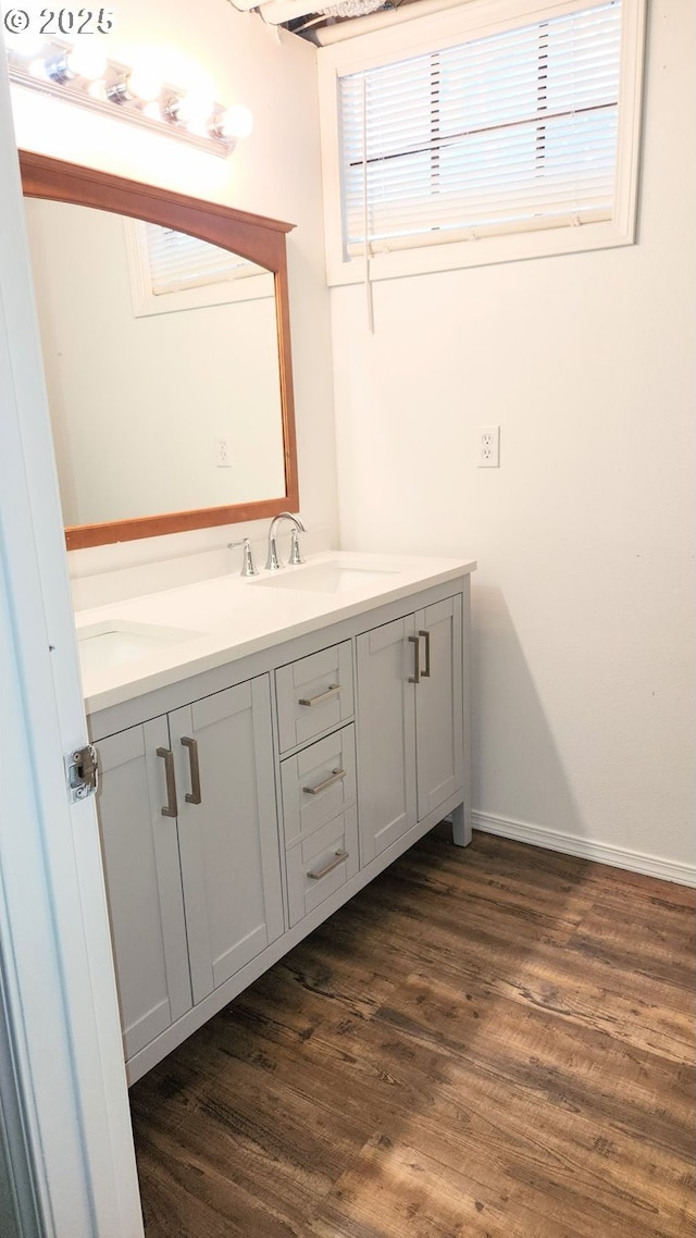 315 N Gale St, Heppner, OR 97836 - bathroom with double vanity and wood finished floors