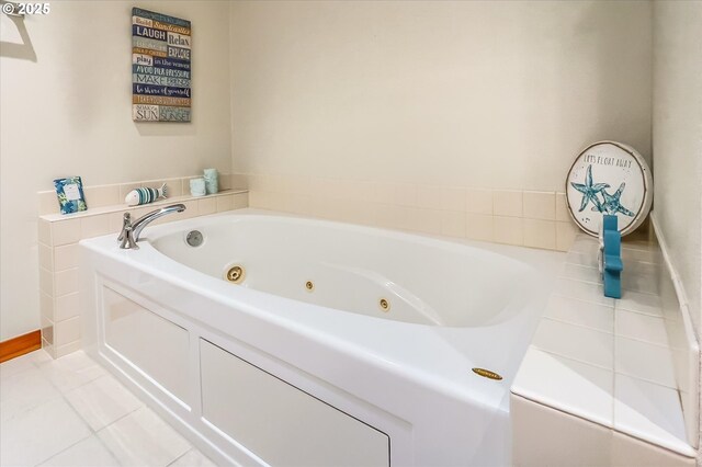 1323 Village Loop, Bandon, OR 97411 - bathroom with a jetted tub and tile patterned flooring