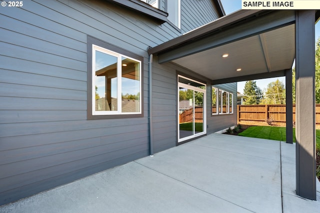view of patio with fence