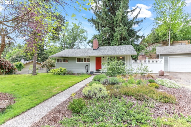 2941 NE 88th Pl, Portland, OR 97220 - single story home featuring a chimney, board and batten siding, an attached garage, and roof with shingles