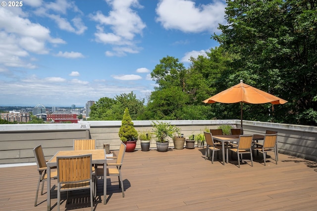 1910 SW 18th Ave Unit 34, Portland, OR 97201 - wooden deck with outdoor dining area