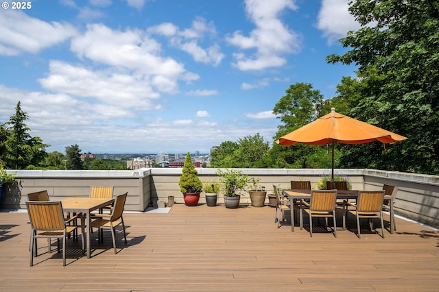 1910 SW 18th Ave Unit 34, Portland, OR 97201 - wooden terrace featuring outdoor dining area