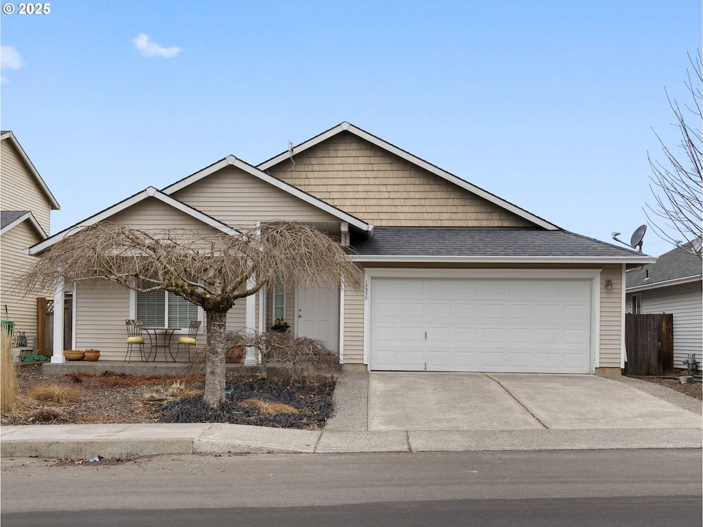 view of front of home with a garage