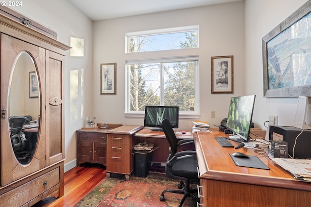 6904 SW Joshua Ct, Powell Butte, OR 97753 - office area with dark wood finished floors