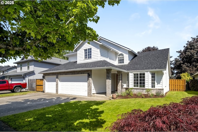 2005 SW Stella Way, Troutdale, OR 97060 - traditional-style home with asphalt driveway, roof with shingles, stone siding, and a garage