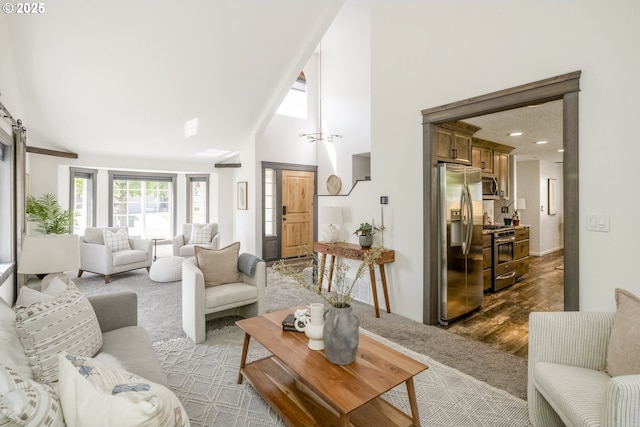 2005 SW Stella Way, Troutdale, OR 97060 - living room featuring high vaulted ceiling