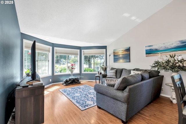 10903 NW 5th Ave, Vancouver, WA 98685 - living area with lofted ceiling, wood finished floors, and baseboards
