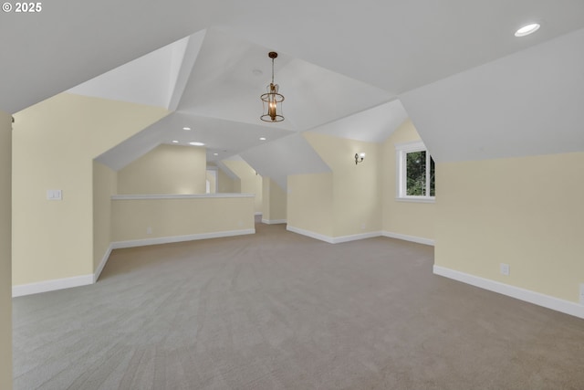 83594 Sauter Dr, Florence, OR 97439 - additional living space featuring carpet, lofted ceiling, baseboards, and recessed lighting