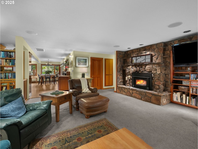 24880 E Arrah Wanna Blvd, Welches, OR 97067 - living room with a fireplace and carpet