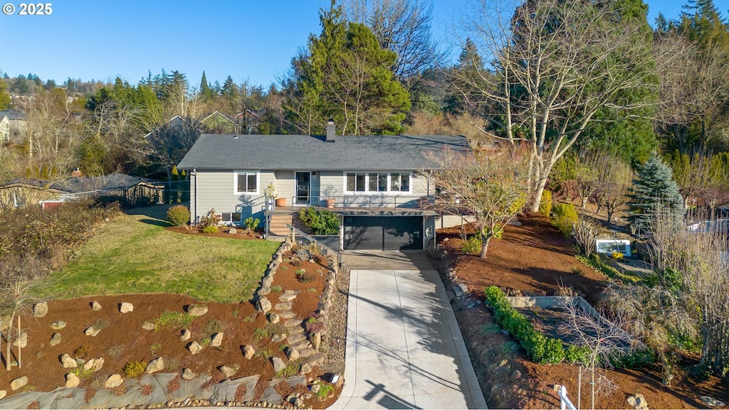 single story home with a carport and a front yard