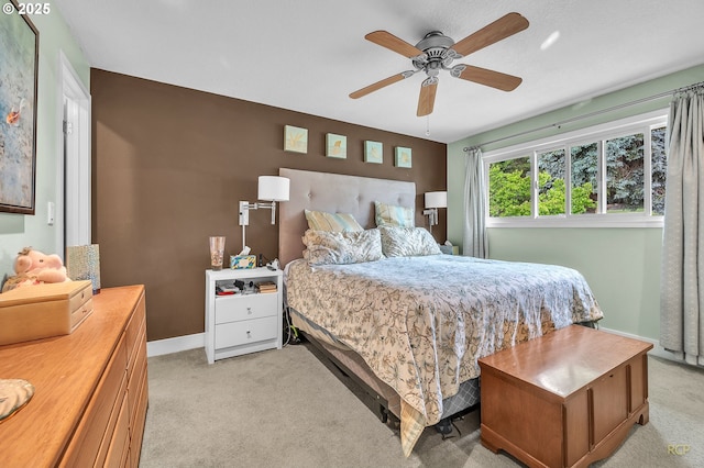 10795 SE 93rd Ct, Happy Valley, OR 97086 - bedroom with light colored carpet, ceiling fan, and baseboards