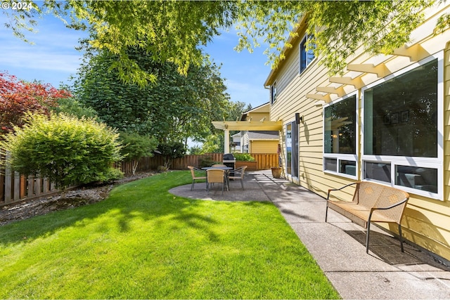 view of yard featuring a patio area