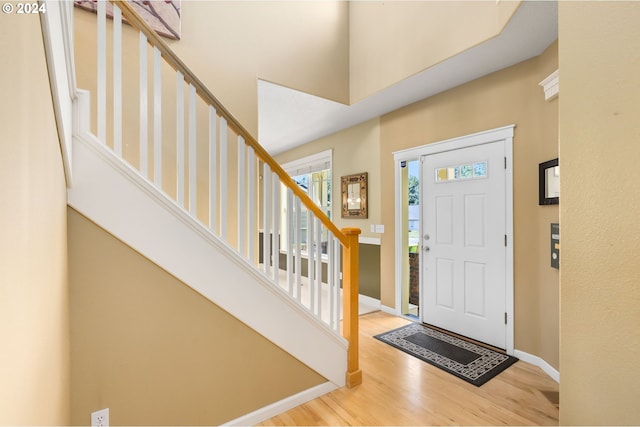 entrance foyer featuring hardwood / wood-style flooring