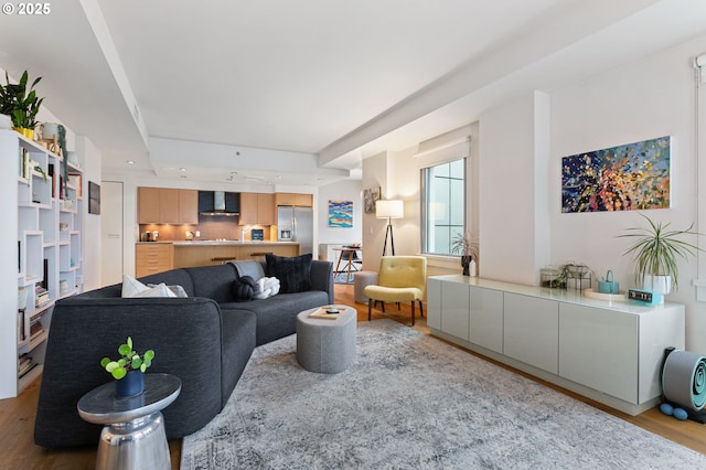 living room featuring light hardwood / wood-style floors