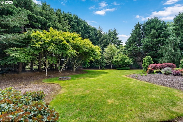 16405 NE 38th St, Vancouver, WA 98682 - view of grassy yard featuring a fire pit