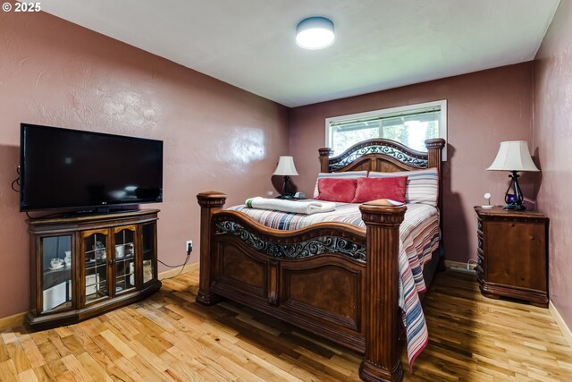 misc room with light hardwood / wood-style flooring