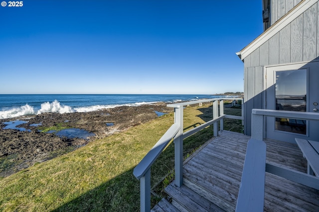 property view of water featuring a view of the beach