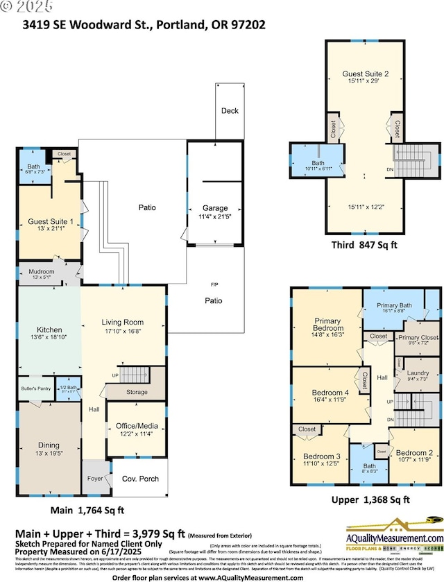 3419 SE Woodward St, Portland, OR 97202 - view of floor plan / room layout