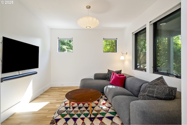 3419 SE Woodward St, Portland, OR 97202 - living area with light wood-style floors and baseboards
