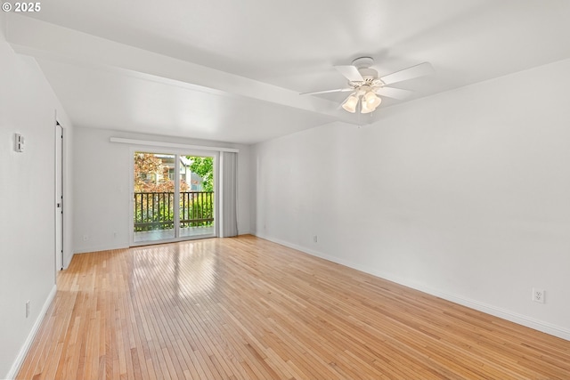 4071 Donald St Unit E, Eugene, OR 97405 - empty room featuring light wood-type flooring and ceiling fan