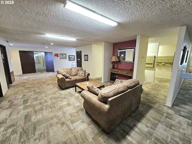 950 Evergreen Rd Unit 207, Woodburn, OR 97071 - living room with carpet floors and a textured ceiling
