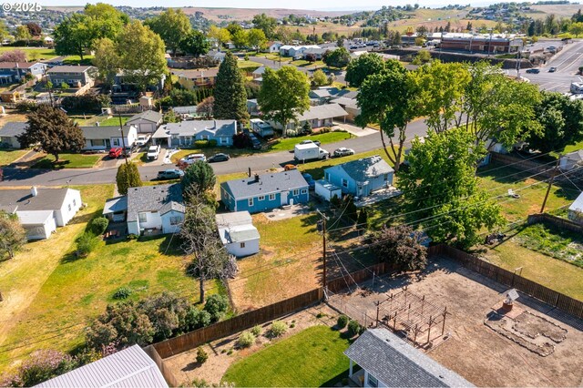 aerial perspective of suburban area featuring property boundaries highlighted