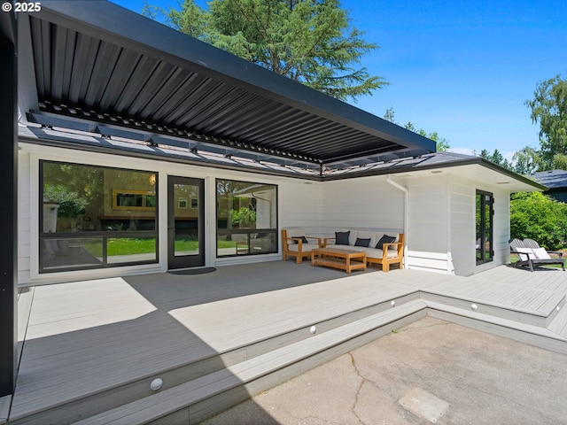 3440 SW 100th Ave, Portland, OR 97225 - wooden deck with an outdoor living space
